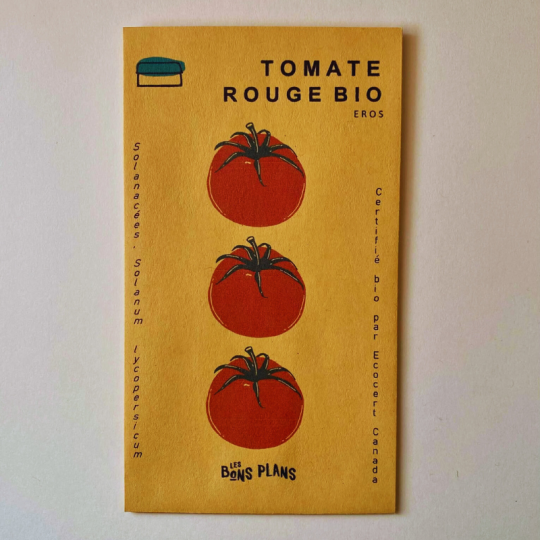 Parfait pour votre petit potager maison, les semences tomates rouges EROS biologiques de la ferme les Bons Plans